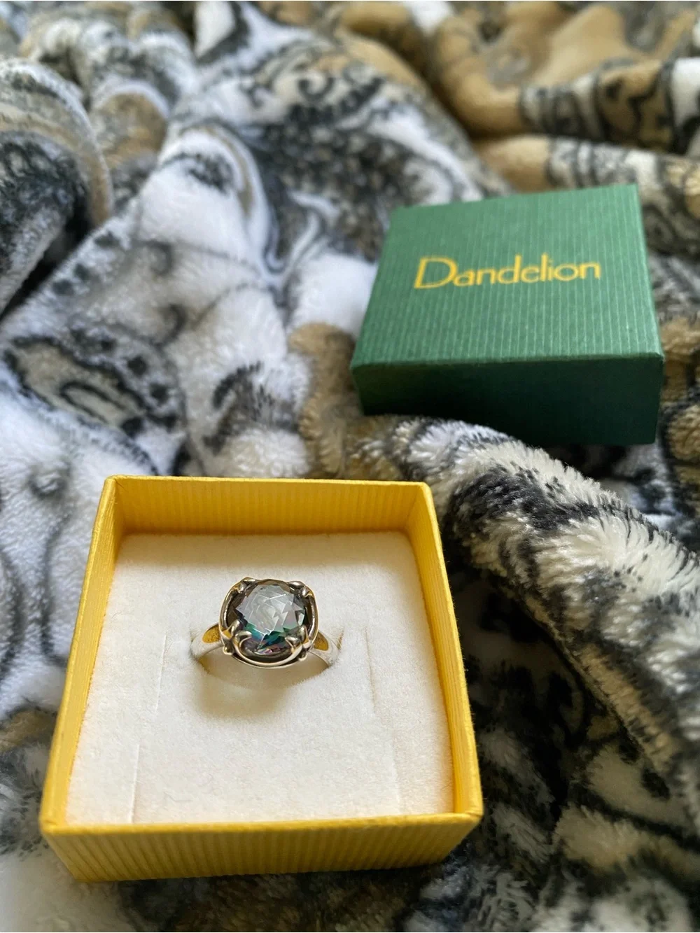 Sterling Silver Green Mystic Topaz Halo Ring